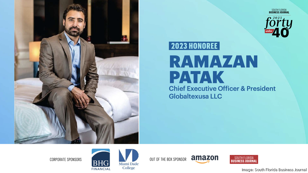 Our Founder Ramazan PATAK South Florida Business Journal 2023 40 Under 40 Honoree has been selected!