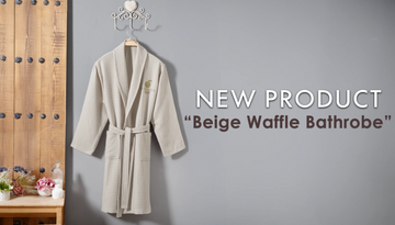Coming Soon: Beige Waffle Bathrobe by Globaltex Fine Linens