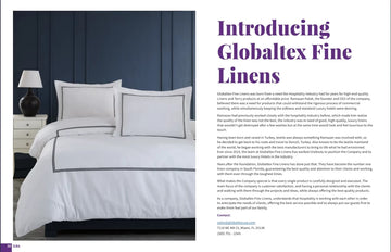 Globaltex Fine Linens in Luxury Hoteliers Magazine