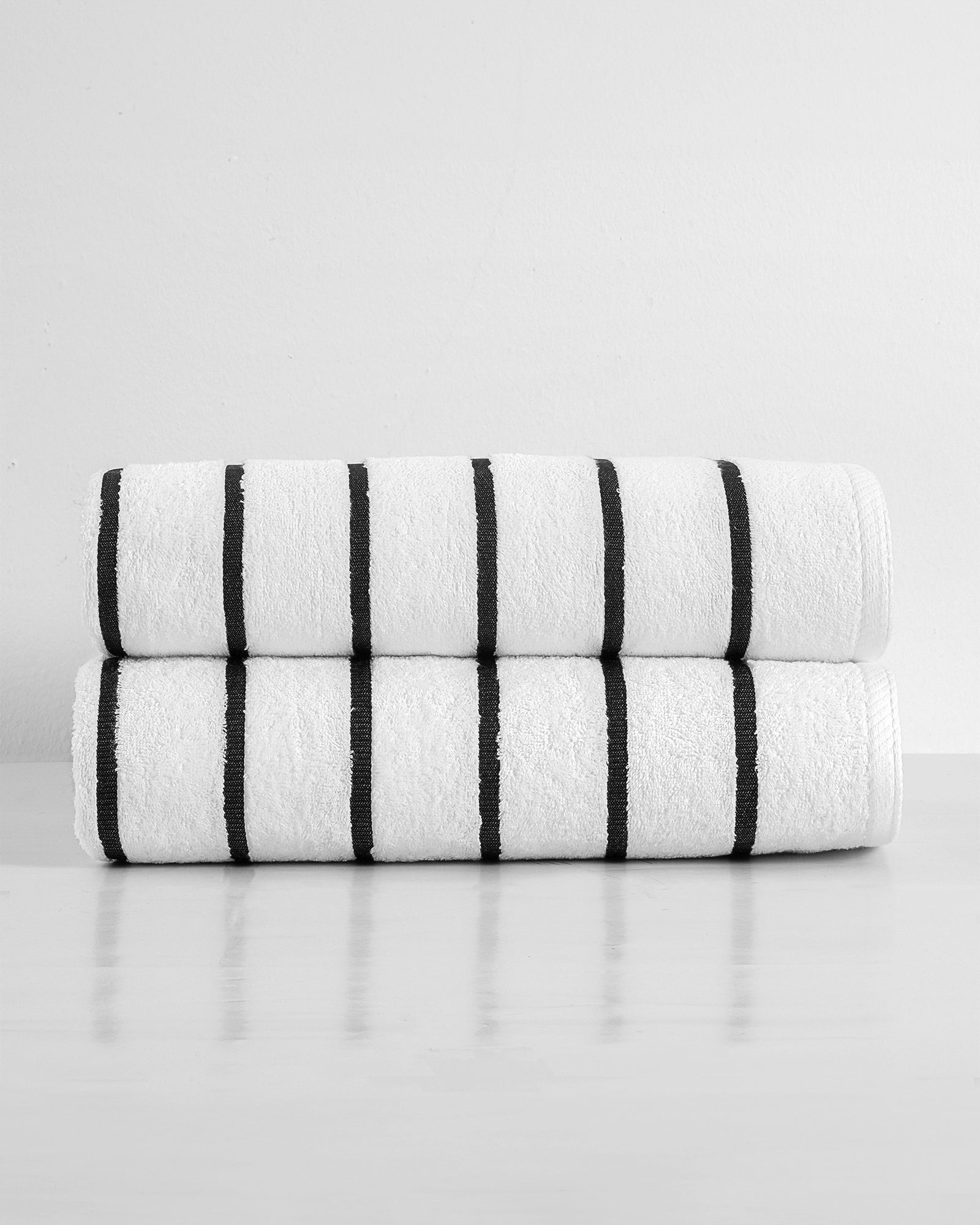 5 black and sold white thin stripe thin towel