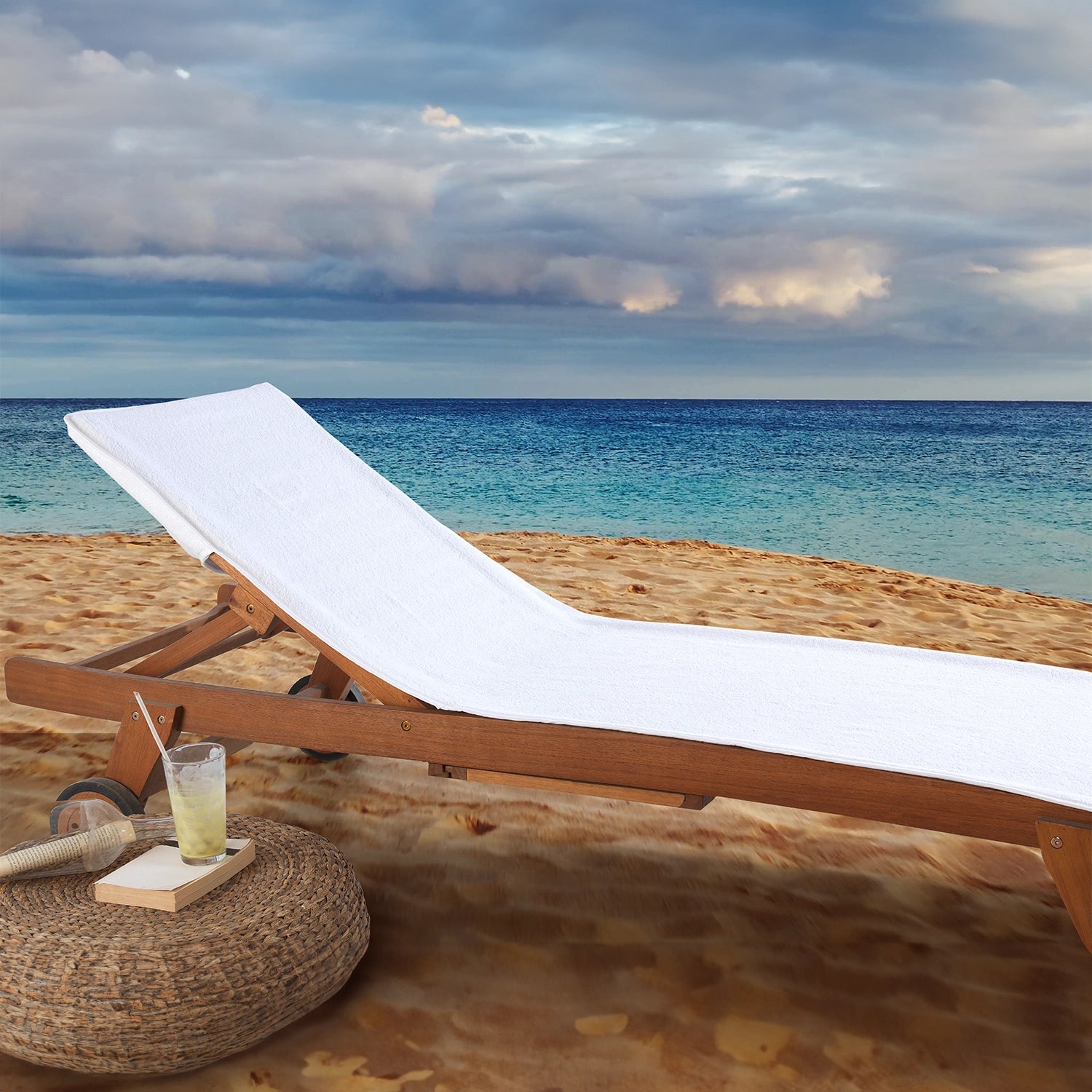 Chaise Lounge Chair Cover Pool and Beach Towel Set Globaltex Fine Linens