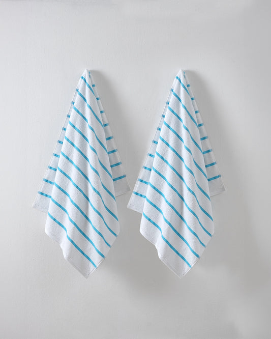 Turquoise Blue Stripe Pool and Beach Towel