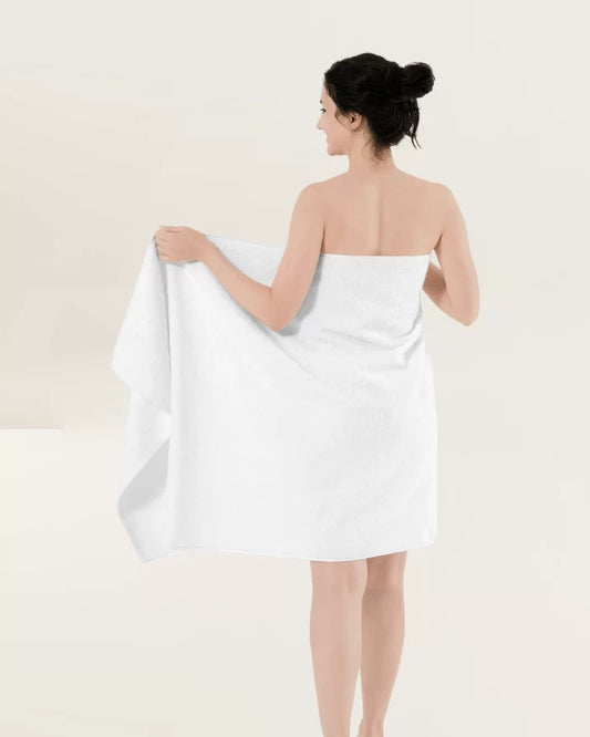 Sunset White Bath Towel (Single)